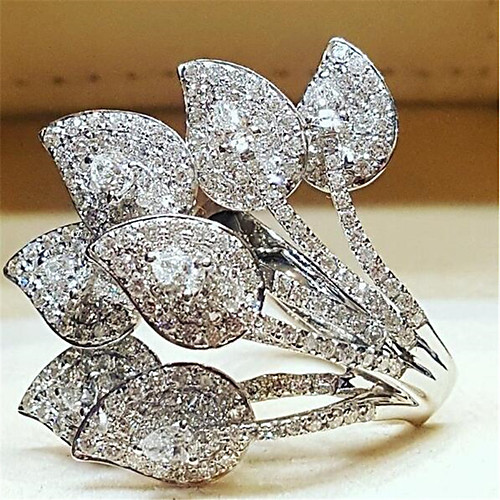 

Women Ring Cubic Zirconia Classic White Copper Flower Stylish 1pc 6 7 8 9 10 / Women's