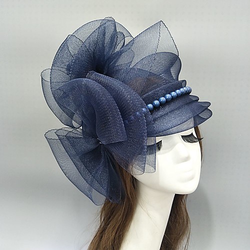 

Imitation Pearl / Net Fascinators / Hats / Headwear with Bowknot / Pearl / Ruching 1 Piece Wedding / Special Occasion Headpiece