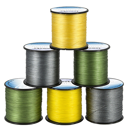 

PE Braided Line Dyneema Superline 4 Strands Abrasion Resistant Fishing Line 500M / 550 Yards Light Yellow, Blue, Red