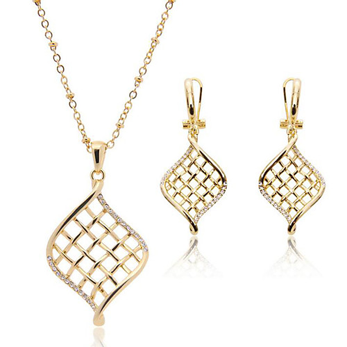 

Women's Bridal Jewelry Sets Hollow Out Leaf Fashion Gold Plated Earrings Jewelry Gold For Gift Daily 1 set