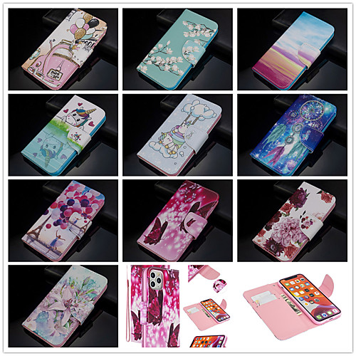 

Case For Apple iPhone 11 / iPhone 11 Pro / iPhone 11 Pro Max Wallet / Card Holder / Shockproof Full Body Cases Butterfly / Cartoon / Flower PU Leather / TPU