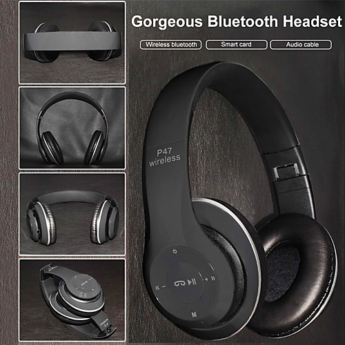 

LITBest p47 Over-ear Headphone Wireless Travel Entertainment Bluetooth 5.0 Noise-Cancelling Stereo with Volume Control