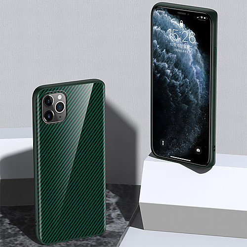 

Case For Apple iPhone 11 / iPhone 11 Pro / iPhone 11 Pro Max Shockproof Back Cover Solid Colored Carbon Fiber
