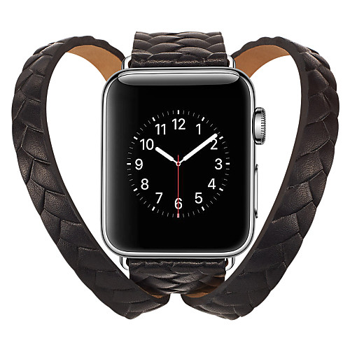 

Genuine Leather Loop Band For Apple Watch Series 5 4 3 2 1 38MM 42MM Weave Crown Wrist Strap Bracelets for iwatch 40MM 44MM