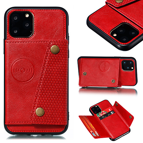 

Case For Apple iPhone 11 / iPhone 11 Pro / iPhone 11 Pro Max Wallet / Card Holder / with Stand Back Cover Solid Colored PU Leather