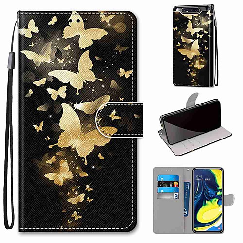 

Case For Samsung Galaxy S10 / S10 Plus / S10 E Wallet / Card Holder / with Stand Golden Butterfly PU Leather / TPU for A10s / A20s / A50(2019) / A70(2019) / A90(2019) / Note 10 Plus / J6 Plus(2018)
