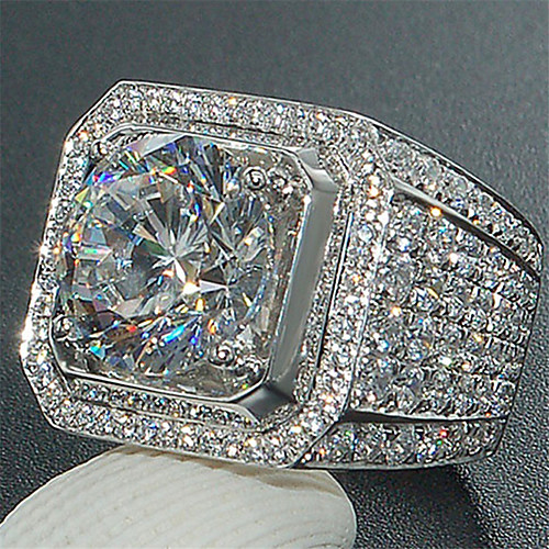 

Band Ring Synthetic Sapphire Classic Silver Alloy Mini Stylish Fashion 1pc / pack 6 7 8 9 10 / Men's