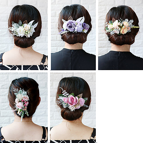 

Fabrics Hair Combs with Floral 1 PC Wedding / Party / Evening Headpiece