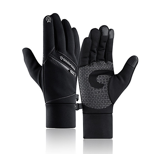 

Winter Bike Gloves / Cycling Gloves Touch Gloves Anti-Slip Waterproof Windproof Warm Full Finger Gloves Sports Gloves Fleece Black Red Blue for Adults' Outdoor Exercise Cycling / Bike