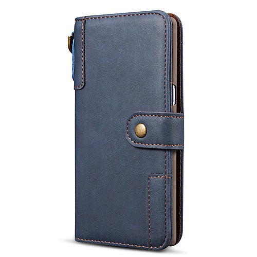 

Case For Samsung Galaxy S9 / S9 Plus / S8 Plus Wallet / Card Holder / Shockproof Full Body Cases Solid Colored Genuine Leather