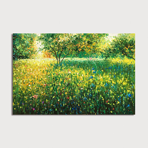 

Oil Painting Hand Painted Horizontal Landscape Floral / Botanical Modern Rolled Canvas (No Frame)