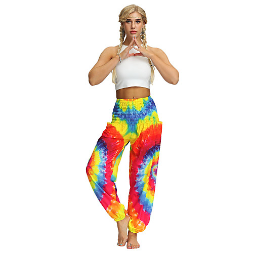 

Women's Yoga Boho Comfort Sports Gym Yoga Pants Bloomers Pants Pattern Full Length Print Black Blue Purple Red Yellow