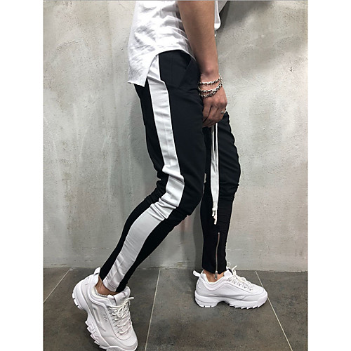 

Men's Basic Wide Leg Pants Pattern Full Length Drawstring White Black Blue