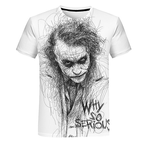 

Men's Portrait T-shirt Daily Round Neck White / Short Sleeve