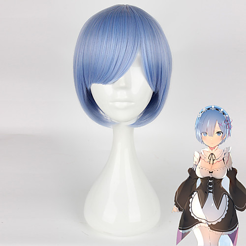 

Re:Zero Starting Life in Another World kara hajimeru isekai seikatsu Rem Ram Cosplay Wigs Women's 14 inch Heat Resistant Fiber Anime Wig