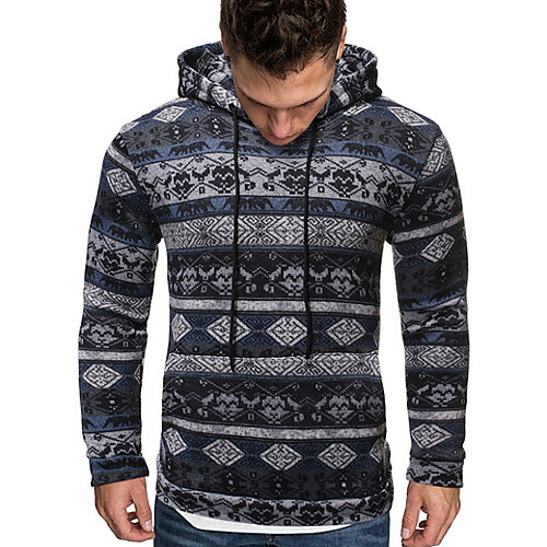 

Men's Hoodie Plaid Hooded Casual Hoodies Sweatshirts Brown Navy Blue