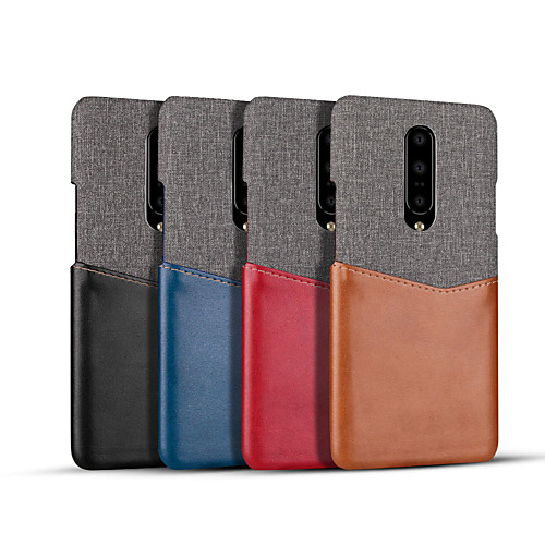 

Case For OnePlus OnePlus 6 / Oneplus 7 / Oneplus 7 pro Card Holder / Shockproof Back Cover Solid Colored Genuine Leather / Canvas