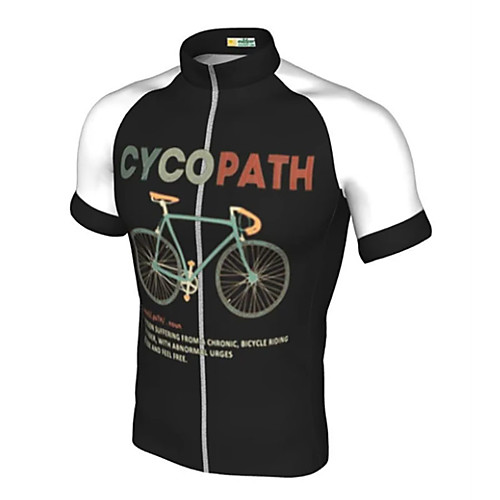 

21Grams Men's Short Sleeve Cycling Jersey Winter Spandex Polyester BlackWhite Patchwork Bike Jersey Top Mountain Bike MTB Road Bike Cycling UV Resistant Quick Dry Breathable Sports Clothing Apparel