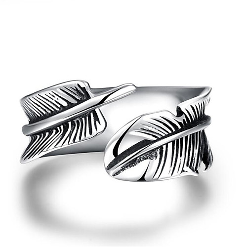 

Men Band Ring Geometrical Silver Titanium Steel Feather Fashion 1pc 8 9 10 11 12 / Men's