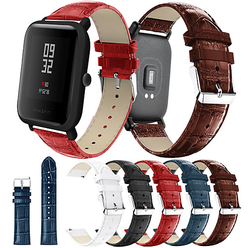 

Smartwatch Band for Huami Amazfit Bip Younth / Bip Lite / GTR 42mm / GTS / Bip Amazfit sport Band High-end Fashion comfortable Leather Loop Genuine Leather Wrist Strap 20mm