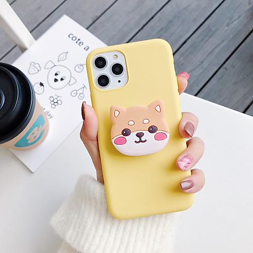 

Phone Case For Apple Back Cover iPhone 12 Pro Max 11 SE 2020 X XR XS Max 8 7 6 with Stand Frosted DIY Cartoon Solid Color 3D Cartoon TPU