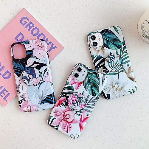 

Phone Case For Apple Back Cover iPhone 11 iPhone XR iPhone 11 Pro iPhone 11 Pro Max iPhone XS iPhone XS Max iPhone X iPhone 8 Plus iPhone 8 iPhone 7 Plus Shockproof with Stand Frosted Tile Flower