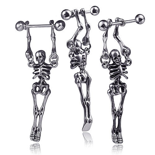 

Men's Earrings Classic Mini Earrings Jewelry Silver For Christmas Party Anniversary Carnival Festival 1pc