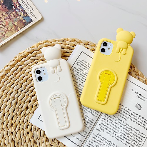 

Case For Apple iPhone 11 / iPhone 11 Pro / iPhone 11 Pro Max Shockproof / with Stand Back Cover Solid Colored / Cartoon TPU