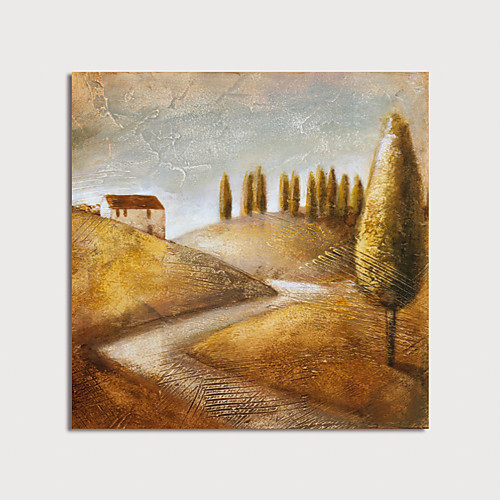 

Oil Painting Hand Painted Square Landscape Modern Rolled Canvas (No Frame)