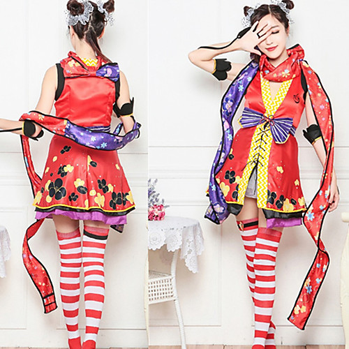 

Sweet Lolita Princess Lolita Vacation Dress Dress JSK / Jumper Skirt Female Japanese Cosplay Costumes Red Color Block Sleeveless Above Knee