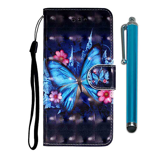 

Case For Samsung Galaxy S10 / S10 Plus / S10 E Wallet / Card Holder / with Stand Blue Butterfly PU Leather / TPU for A10s / A20s / A50(2019) / A70(2019) / A90(2019) / Note 10 Pro / A51