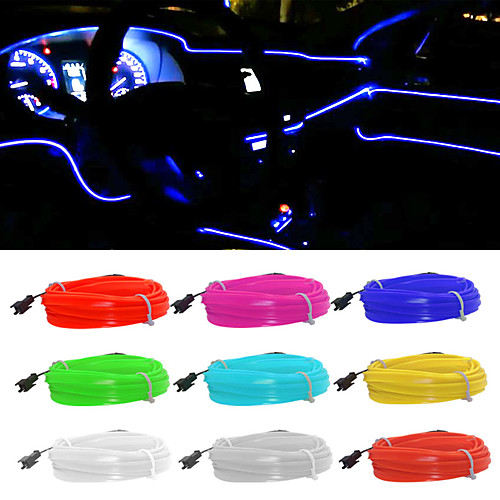 

5M/lot Flexible Car Interior Lighting LED Strip Garland Wire Rope Tube Line Neon Light With USB Drive controller 8 colors 12v
