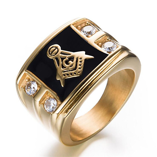 

Men's Ring 1pc Gold Silver Stainless Steel Geometric Fashion Daily Holiday Jewelry Geometrical Flower Cool