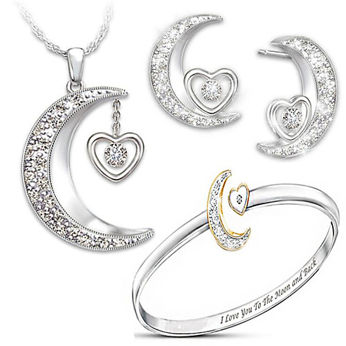 

Women's Cubic Zirconia Bridal Jewelry Sets Geometrical Heart Stylish Earrings Jewelry White For Party Gift 1 set