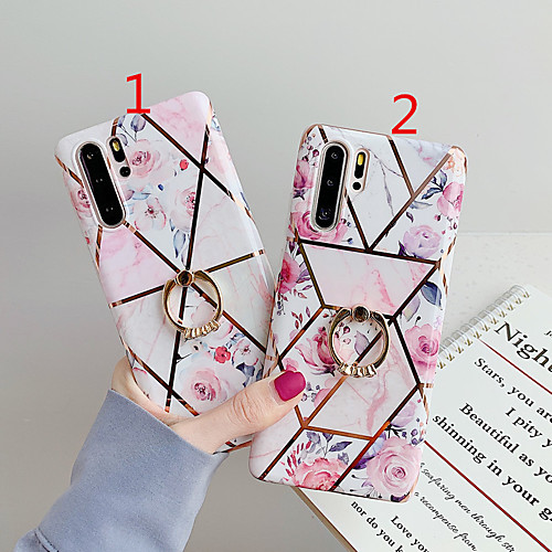 

Case for Huawei Scene P30 P30 Lite P30 Pro Mate 30 Mate 30 ProStitching retro flower pattern electroplated diamond TPU material IMD process Ring stand all-inclusive mobile phone case