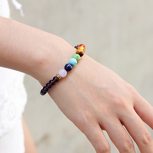 

Natural Stone Bead Bracelet Beads Church Stylish Boho Stone Bracelet Jewelry Gold / Grape / Silver For Gift Date