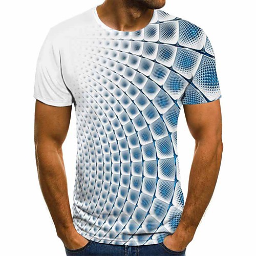 

Men's 3D Graphic Slim T-shirt Daily Round Neck White / Short Sleeve