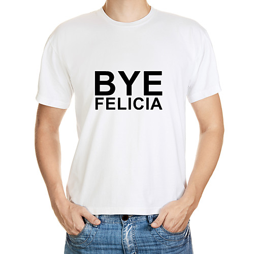 

Men's T shirt Letter Print Short Sleeve Daily Tops Basic White