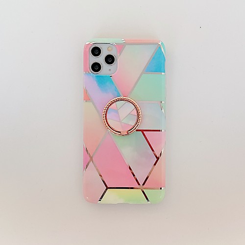 

Case for Apple scene map iPhone 11 11 Pro 11 Pro Max X XS XR XS Max 8 Colorful diamond-shaped marble pattern plating TPU material IMD process ring bracket all-inclusive mobile phone case