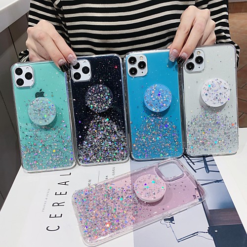 

Phone Case For Apple Back Cover iPhone 11 Pro Max SE 2020 X XR XS Max 8 7 6 Shockproof with Stand Solid Color TPU
