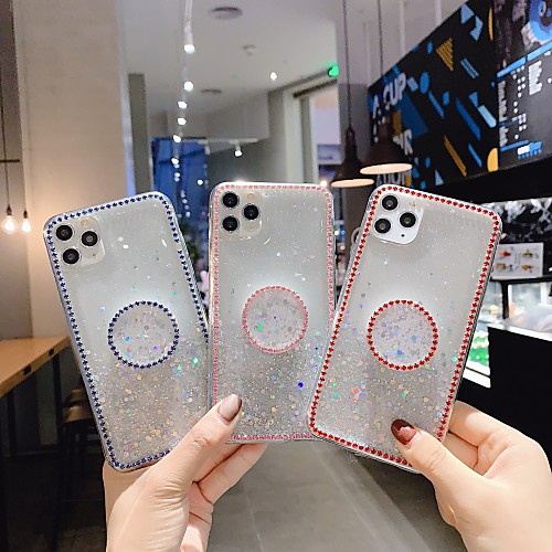 

Case For Apple iPhone 11 / iPhone 11 Pro / iPhone 11 Pro Max Rhinestone / with Stand / Glitter Shine Back Cover Glitter Shine TPU