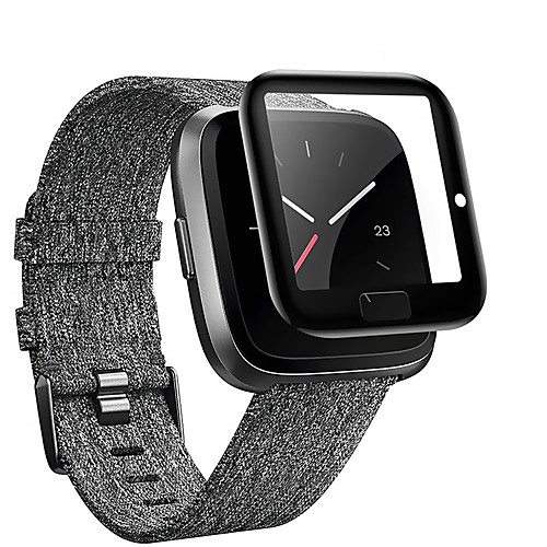 

Screen Protector for Fitbit Versa/Versa 2 Anti-Scratch 3D Protective Full Coverage Tempered Glass Screen Film