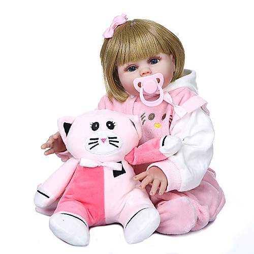 

NPKCOLLECTION 20 inch Reborn Doll Baby Baby Girl Gift Hand Made Artificial Implantation Blue Eyes Full Body Silicone Silicone Silica Gel with Clothes and Accessories for Girls' Birthday and Festival