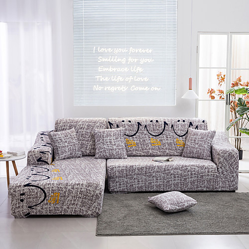 

Sofa Cover Couch Cover Furniture Protector Solid Color Soft Stretch Sofa Slipcover Super Strechable Cover Fit for Armchair/ Loveseat/ Three Seater/ Four Seater/ L Shape Sofa Easy to Install & Care (F