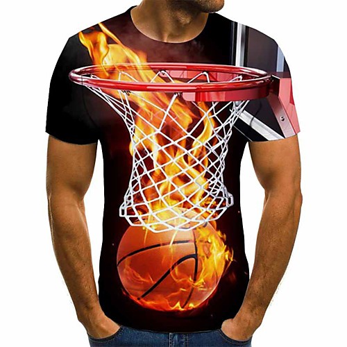 

Men's T shirt Shirt Graphic Short Sleeve Daily Tops Basic Round Neck Rainbow