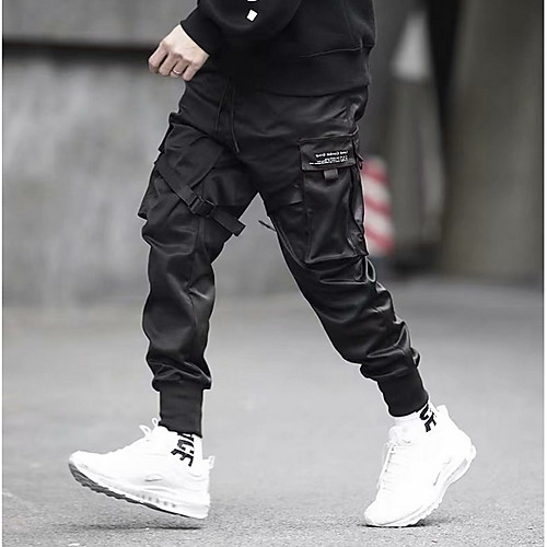 

Men's Basic Chinos Pants Solid Colored Full Length Black