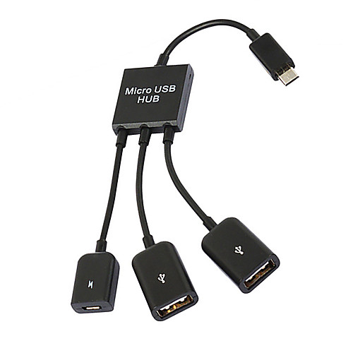 

3 in1 Multi-function Dual Micro USB Host OTG Hub Adapter Cable Male to Female Dual Micro USB 2.0 Host OTG Hub Adapter Cable