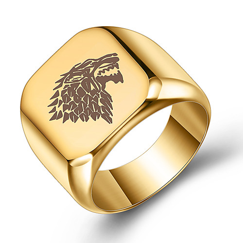 

Men's Band Ring 1pc Black Gold Silver Titanium Steel Geometric Punk Trendy Daily Jewelry Geometrical Hope Cool