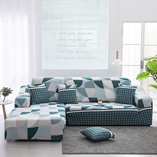 

Stylish Simplicity Print Sofa Cover Stretch Couch Slipcover Super Soft Fabric Retro Hot Sale Couch Cover (1 free pillowcase 45 45cm)