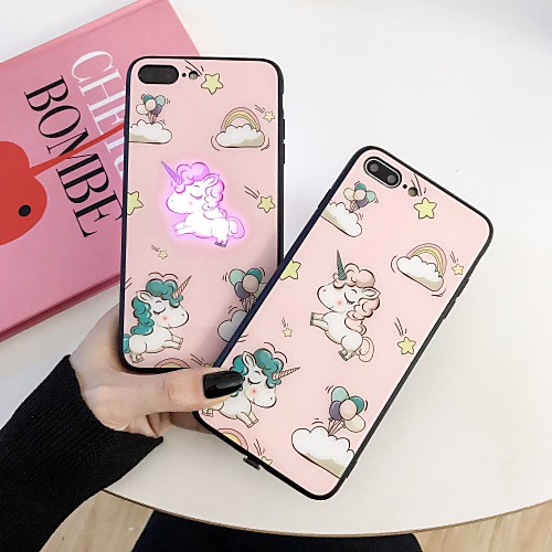 

Cute Unicorn Case For Apple iPhone 11 / iPhone 11 Pro / iPhone 11 Pro Max Shockproof / LED Flash Lighting / Ultra-thin Back Cover Cartoon PC